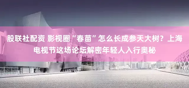 股联社配资 影视圈“春苗”怎么长成参天大树？上海电视节这场论坛解密年轻人入行奥秘